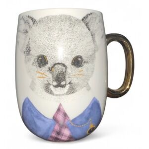 Charming Koala Mug Pier 1 Imports Fine‎ China Gold Handle Coffee Tea Cup